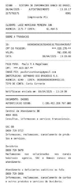 Comprovante de pagamento 1