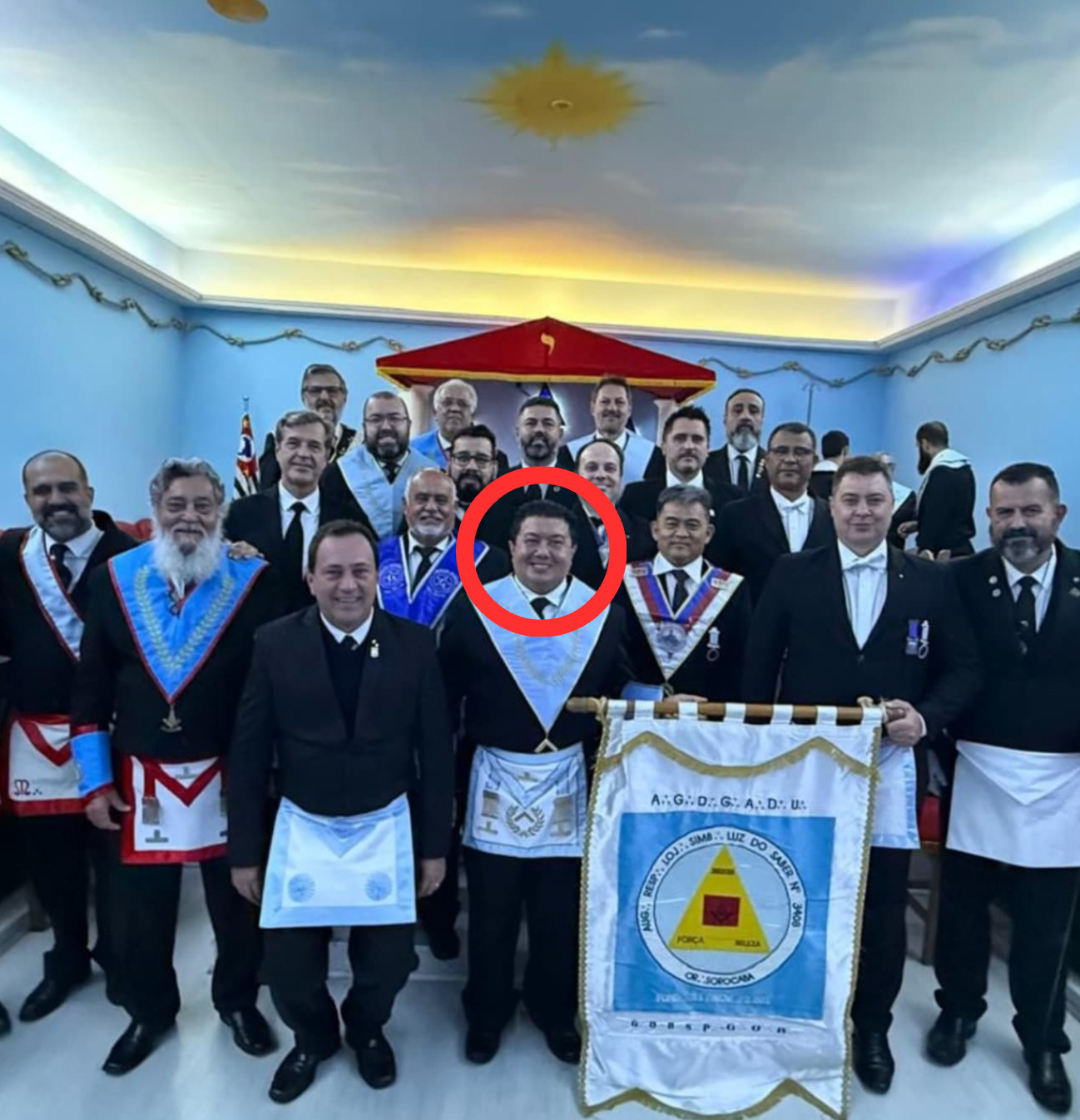 Luiz Yabiku em solenidade na Loja Maçônica de Sorocaba