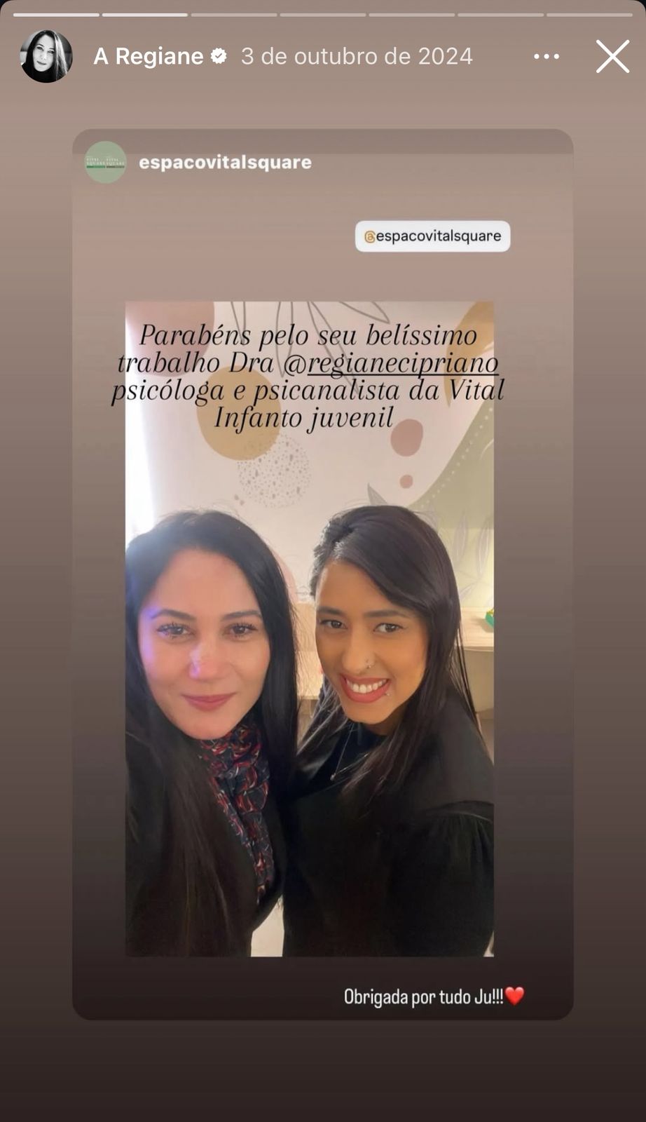 Story Regiane Doutora Psicóloga