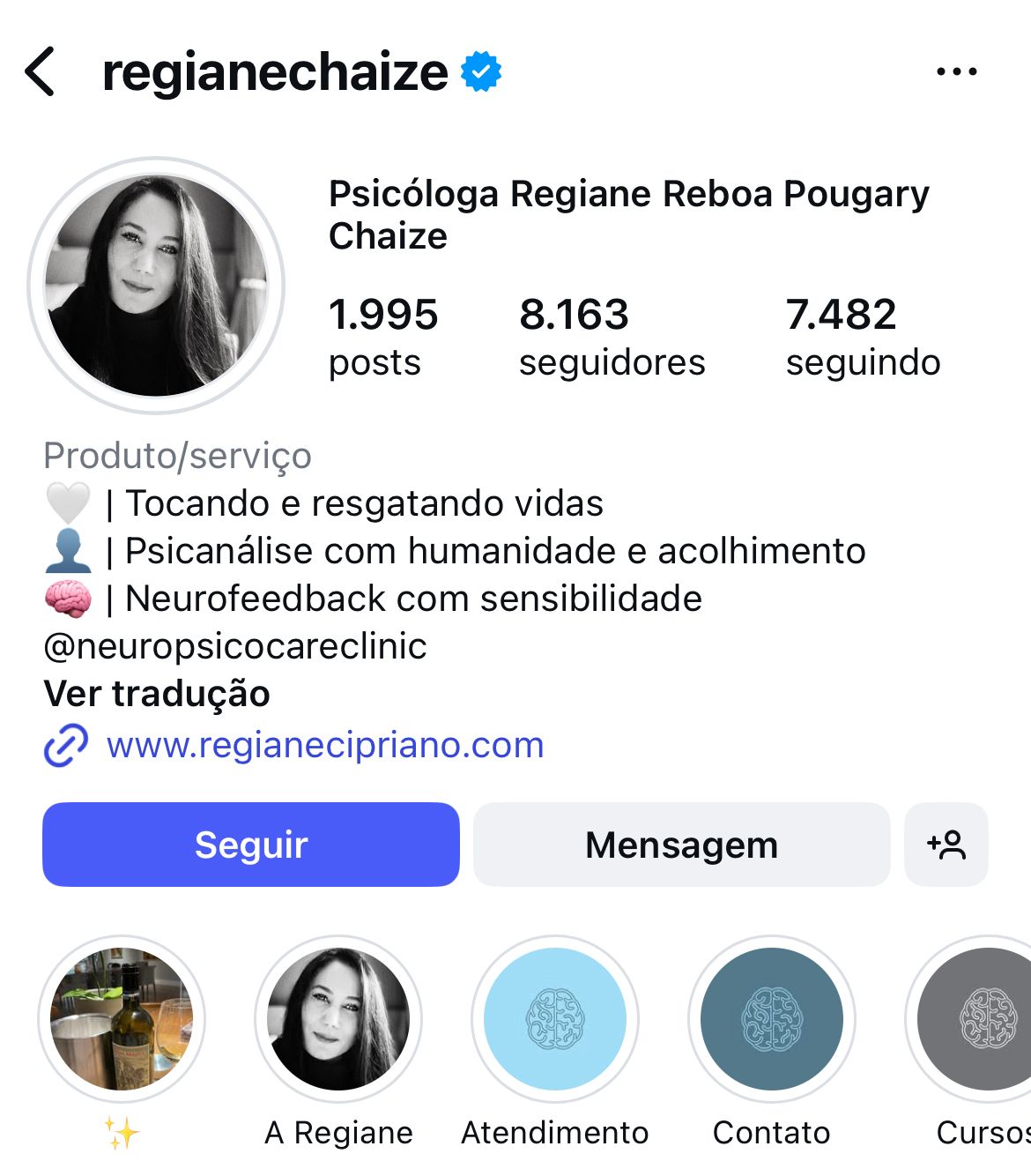 Perfil verificado Regiane Psicóloga